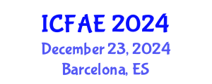 International Conference on Financial and Actuarial Engineering (ICFAE) December 23, 2024 - Barcelona, Spain