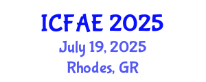 International Conference on Financial and Actuarial Engineering (ICFAE) July 19, 2025 - Rhodes, Greece