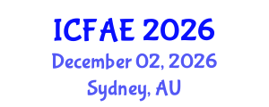 International Conference on Financial and Actuarial Engineering (ICFAE) December 02, 2026 - Sydney, Australia International Conference on Financial and Actuarial Engineering (ICFAE) December 02, 2026 - Sydney, Australia