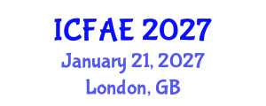International Conference on Financial and Actuarial Engineering (ICFAE) January 21, 2027 - London, United Kingdom International Conference on Financial and Actuarial Engineering (ICFAE) January 21, 2027 - London, United Kingdom