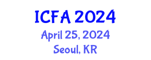 International Conference on Fisheries and Aquaculture (ICFA) April 25, 2024 - Seoul, Republic of Korea