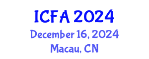 International Conference on Fisheries and Aquaculture (ICFA) December 16, 2024 - Macau, China