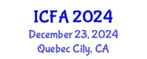 International Conference on Fisheries and Aquaculture (ICFA) December 23, 2024 - Quebec City, Canada