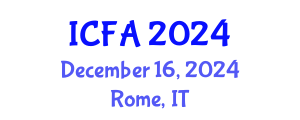 International Conference on Fisheries and Aquaculture (ICFA) December 16, 2024 - Rome, Italy