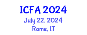 International Conference on Fisheries and Aquaculture (ICFA) July 22, 2024 - Rome, Italy
