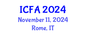 International Conference on Fisheries and Aquaculture (ICFA) November 11, 2024 - Rome, Italy