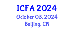International Conference on Fisheries and Aquaculture (ICFA) October 03, 2024 - Beijing, China