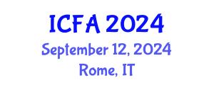 International Conference on Fisheries and Aquaculture (ICFA) September 12, 2024 - Rome, Italy