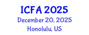 International Conference on Fisheries and Aquaculture (ICFA) December 20, 2025 - Honolulu, United States