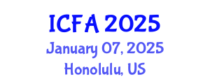 International Conference on Fisheries and Aquaculture (ICFA) January 07, 2025 - Honolulu, United States