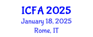 International Conference on Fisheries and Aquaculture (ICFA) January 18, 2025 - Rome, Italy