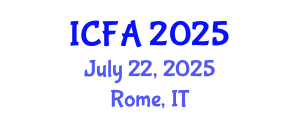 International Conference on Fisheries and Aquaculture (ICFA) July 22, 2025 - Rome, Italy