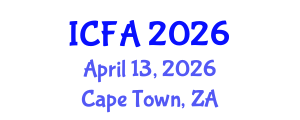 International Conference on Fisheries and Aquaculture (ICFA) April 13, 2026 - Cape Town, South Africa International Conference on Fisheries and Aquaculture (ICFA) April 13, 2026 - Cape Town, South Africa