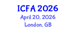 International Conference on Fisheries and Aquaculture (ICFA) April 20, 2026 - London, United Kingdom International Conference on Fisheries and Aquaculture (ICFA) April 20, 2026 - London, United Kingdom