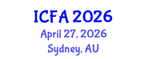 International Conference on Fisheries and Aquaculture (ICFA) April 27, 2026 - Sydney, Australia International Conference on Fisheries and Aquaculture (ICFA) April 27, 2026 - Sydney, Australia