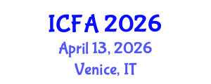 International Conference on Fisheries and Aquaculture (ICFA) April 13, 2026 - Venice, Italy International Conference on Fisheries and Aquaculture (ICFA) April 13, 2026 - Venice, Italy