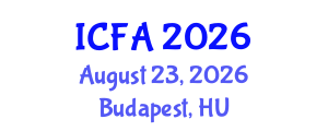 International Conference on Fisheries and Aquaculture (ICFA) August 23, 2026 - Budapest, Hungary International Conference on Fisheries and Aquaculture (ICFA) August 23, 2026 - Budapest, Hungary