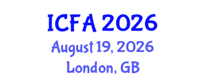 International Conference on Fisheries and Aquaculture (ICFA) August 19, 2026 - London, United Kingdom International Conference on Fisheries and Aquaculture (ICFA) August 19, 2026 - London, United Kingdom