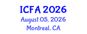 International Conference on Fisheries and Aquaculture (ICFA) August 05, 2026 - Montreal, Canada International Conference on Fisheries and Aquaculture (ICFA) August 05, 2026 - Montreal, Canada