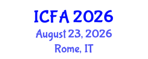 International Conference on Fisheries and Aquaculture (ICFA) August 23, 2026 - Rome, Italy International Conference on Fisheries and Aquaculture (ICFA) August 23, 2026 - Rome, Italy