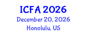 International Conference on Fisheries and Aquaculture (ICFA) December 20, 2026 - Honolulu, United States International Conference on Fisheries and Aquaculture (ICFA) December 20, 2026 - Honolulu, United States