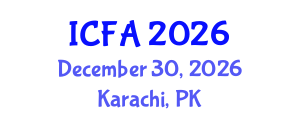 International Conference on Fisheries and Aquaculture (ICFA) December 30, 2026 - Karachi, Pakistan International Conference on Fisheries and Aquaculture (ICFA) December 30, 2026 - Karachi, Pakistan
