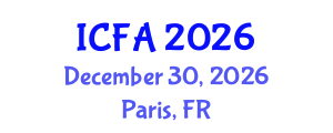 International Conference on Fisheries and Aquaculture (ICFA) December 30, 2026 - Paris, France International Conference on Fisheries and Aquaculture (ICFA) December 30, 2026 - Paris, France