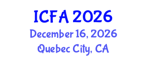 International Conference on Fisheries and Aquaculture (ICFA) December 16, 2026 - Quebec City, Canada International Conference on Fisheries and Aquaculture (ICFA) December 16, 2026 - Quebec City, Canada