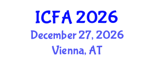 International Conference on Fisheries and Aquaculture (ICFA) December 27, 2026 - Vienna, Austria International Conference on Fisheries and Aquaculture (ICFA) December 27, 2026 - Vienna, Austria