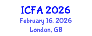 International Conference on Fisheries and Aquaculture (ICFA) February 16, 2026 - London, United Kingdom International Conference on Fisheries and Aquaculture (ICFA) February 16, 2026 - London, United Kingdom