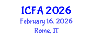 International Conference on Fisheries and Aquaculture (ICFA) February 16, 2026 - Rome, Italy International Conference on Fisheries and Aquaculture (ICFA) February 16, 2026 - Rome, Italy