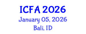 International Conference on Fisheries and Aquaculture (ICFA) January 05, 2026 - Bali, Indonesia International Conference on Fisheries and Aquaculture (ICFA) January 05, 2026 - Bali, Indonesia
