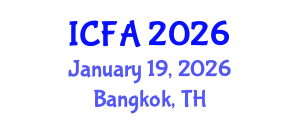 International Conference on Fisheries and Aquaculture (ICFA) January 19, 2026 - Bangkok, Thailand International Conference on Fisheries and Aquaculture (ICFA) January 19, 2026 - Bangkok, Thailand