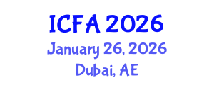 International Conference on Fisheries and Aquaculture (ICFA) January 26, 2026 - Dubai, United Arab Emirates