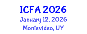International Conference on Fisheries and Aquaculture (ICFA) January 12, 2026 - Montevideo, Uruguay International Conference on Fisheries and Aquaculture (ICFA) January 12, 2026 - Montevideo, Uruguay