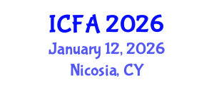 International Conference on Fisheries and Aquaculture (ICFA) January 12, 2026 - Nicosia, Cyprus International Conference on Fisheries and Aquaculture (ICFA) January 12, 2026 - Nicosia, Cyprus