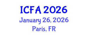 International Conference on Fisheries and Aquaculture (ICFA) January 26, 2026 - Paris, France International Conference on Fisheries and Aquaculture (ICFA) January 26, 2026 - Paris, France