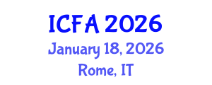 International Conference on Fisheries and Aquaculture (ICFA) January 18, 2026 - Rome, Italy