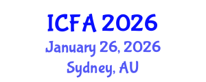 International Conference on Fisheries and Aquaculture (ICFA) January 26, 2026 - Sydney, Australia International Conference on Fisheries and Aquaculture (ICFA) January 26, 2026 - Sydney, Australia