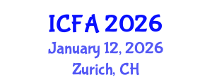 International Conference on Fisheries and Aquaculture (ICFA) January 12, 2026 - Zurich, Switzerland International Conference on Fisheries and Aquaculture (ICFA) January 12, 2026 - Zurich, Switzerland