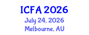 International Conference on Fisheries and Aquaculture (ICFA) July 24, 2026 - Melbourne, Australia International Conference on Fisheries and Aquaculture (ICFA) July 24, 2026 - Melbourne, Australia