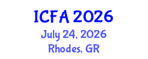 International Conference on Fisheries and Aquaculture (ICFA) July 24, 2026 - Rhodes, Greece International Conference on Fisheries and Aquaculture (ICFA) July 24, 2026 - Rhodes, Greece