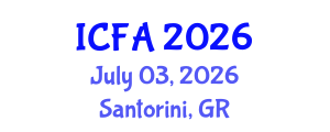 International Conference on Fisheries and Aquaculture (ICFA) July 03, 2026 - Santorini, Greece International Conference on Fisheries and Aquaculture (ICFA) July 03, 2026 - Santorini, Greece