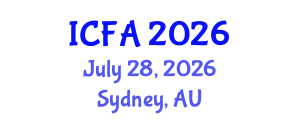 International Conference on Fisheries and Aquaculture (ICFA) July 28, 2026 - Sydney, Australia International Conference on Fisheries and Aquaculture (ICFA) July 28, 2026 - Sydney, Australia