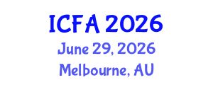 International Conference on Fisheries and Aquaculture (ICFA) June 29, 2026 - Melbourne, Australia International Conference on Fisheries and Aquaculture (ICFA) June 29, 2026 - Melbourne, Australia