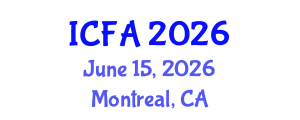International Conference on Fisheries and Aquaculture (ICFA) June 15, 2026 - Montreal, Canada International Conference on Fisheries and Aquaculture (ICFA) June 15, 2026 - Montreal, Canada