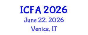 International Conference on Fisheries and Aquaculture (ICFA) June 22, 2026 - Venice, Italy International Conference on Fisheries and Aquaculture (ICFA) June 22, 2026 - Venice, Italy