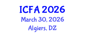 International Conference on Fisheries and Aquaculture (ICFA) March 30, 2026 - Algiers, Algeria International Conference on Fisheries and Aquaculture (ICFA) March 30, 2026 - Algiers, Algeria