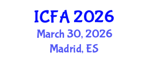 International Conference on Fisheries and Aquaculture (ICFA) March 30, 2026 - Madrid, Spain International Conference on Fisheries and Aquaculture (ICFA) March 30, 2026 - Madrid, Spain
