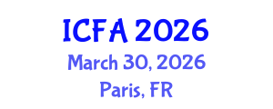 International Conference on Fisheries and Aquaculture (ICFA) March 30, 2026 - Paris, France International Conference on Fisheries and Aquaculture (ICFA) March 30, 2026 - Paris, France